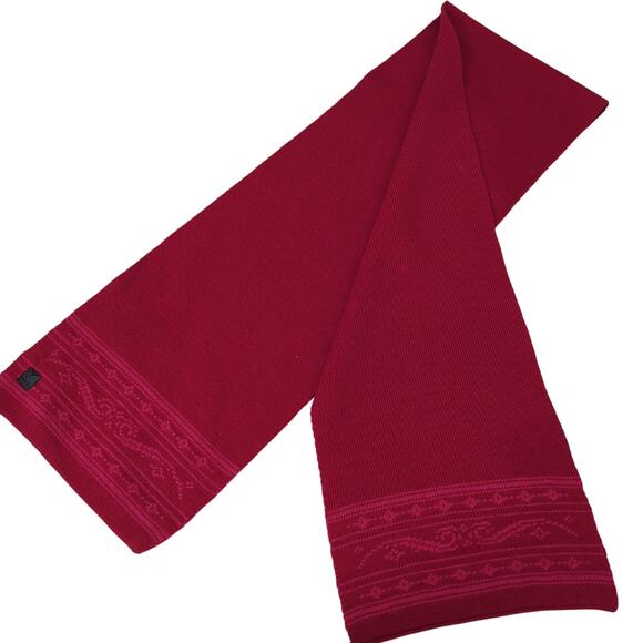 Dale of Norway Scarf 100% Wool Nordic Fair Isle Red Pink Winter Warm Neck Wrap - Picture 2 of 6